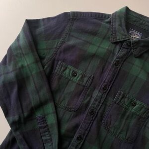 J. CREW Slim Fit Green and Blue Plaid Button-Up Shirt